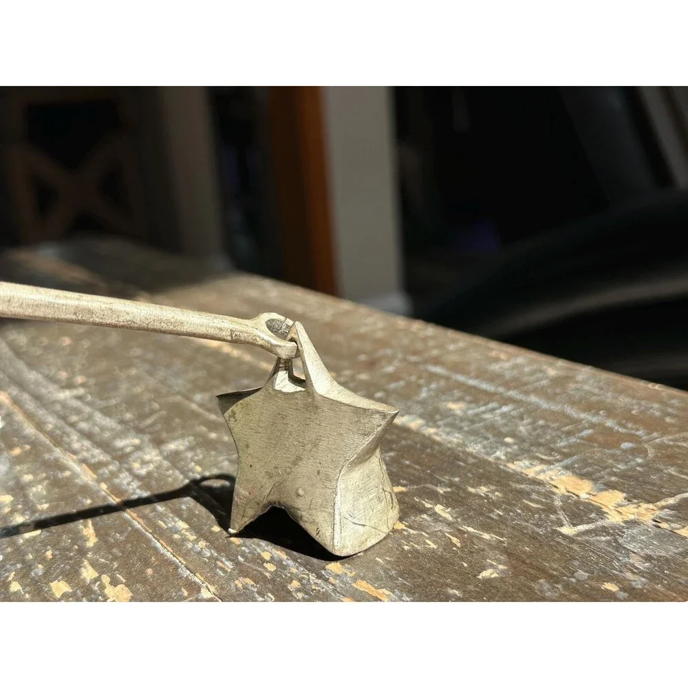 Vintage Star Candle Snuffer – Cast Metal Wick Extinguisher, Rustic Cottagecore D
